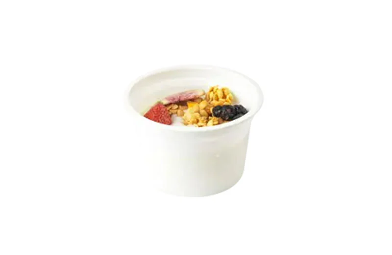 Plastic 4 oz White Yogurt Cup