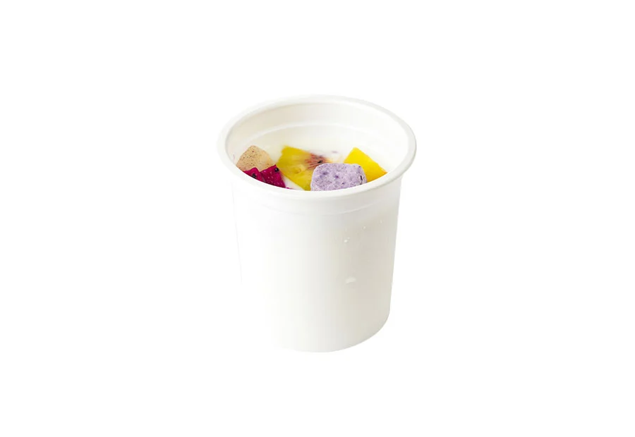 Plastic 4 oz White Yogurt Cup