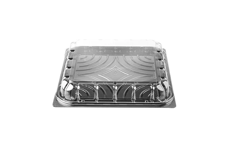Black Large Plastic Box With PET Clear Lid