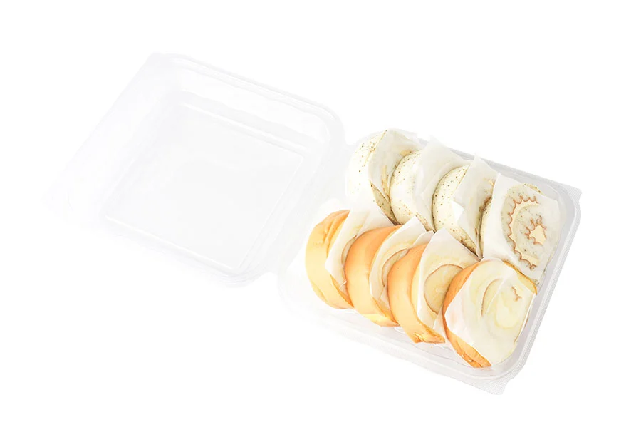 Wholesale Disposable Clamshell Plastic Bakery Packaging Box
