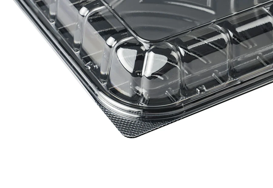 Black Large Plastic Box With PET Clear Lid