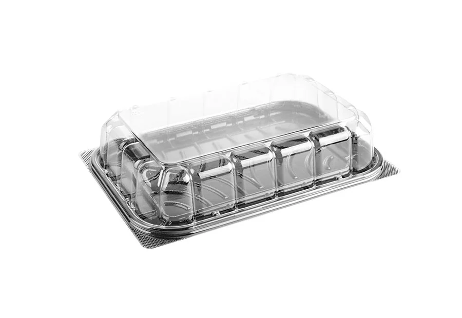 Black Large Plastic Box With PET Clear Lid