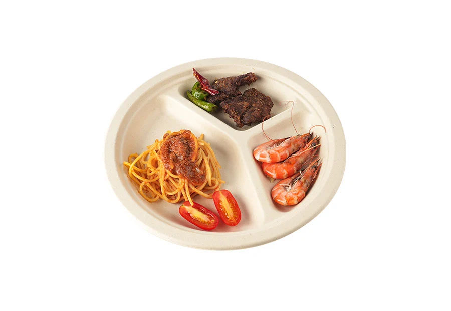 Multi-Compartment 10-inch Sugarcane Pulp Plate