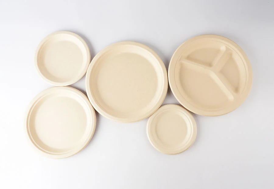 5-Inch Sugarcane Pulp Round Tray