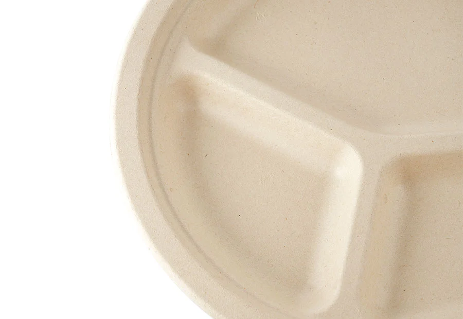 Multi-Compartment 10-inch Sugarcane Pulp Plate