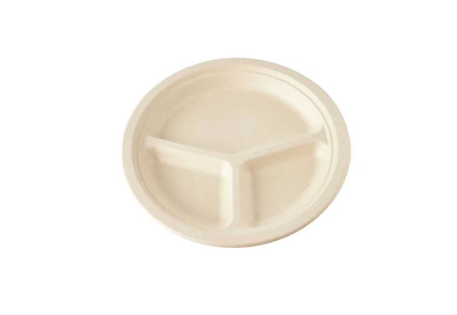 Multi-Compartment 10-inch Sugarcane Pulp Plate