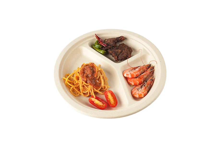Multi-Compartment 10-inch Sugarcane Pulp Plate