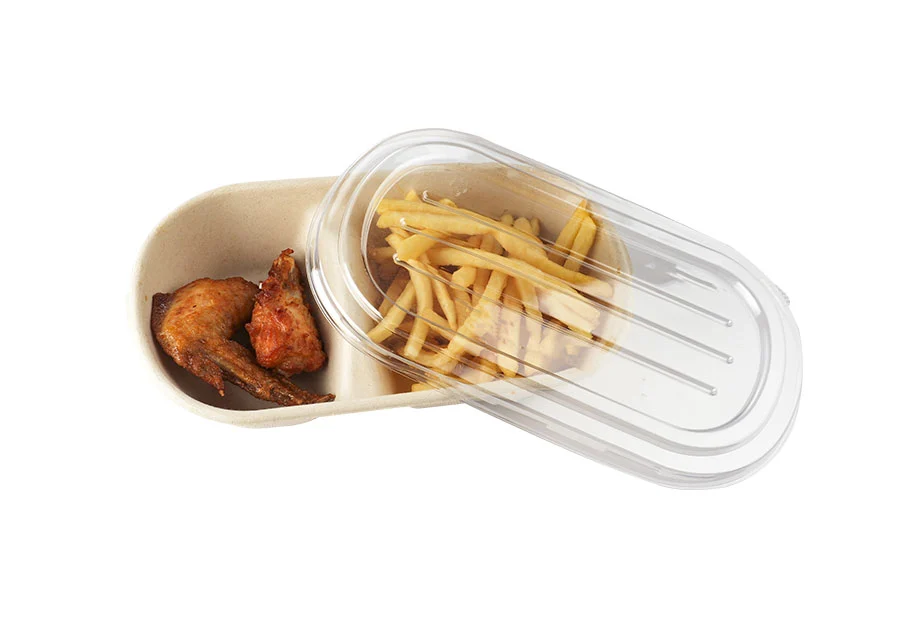 Two Compartments Of Food Containers With Different Capacities