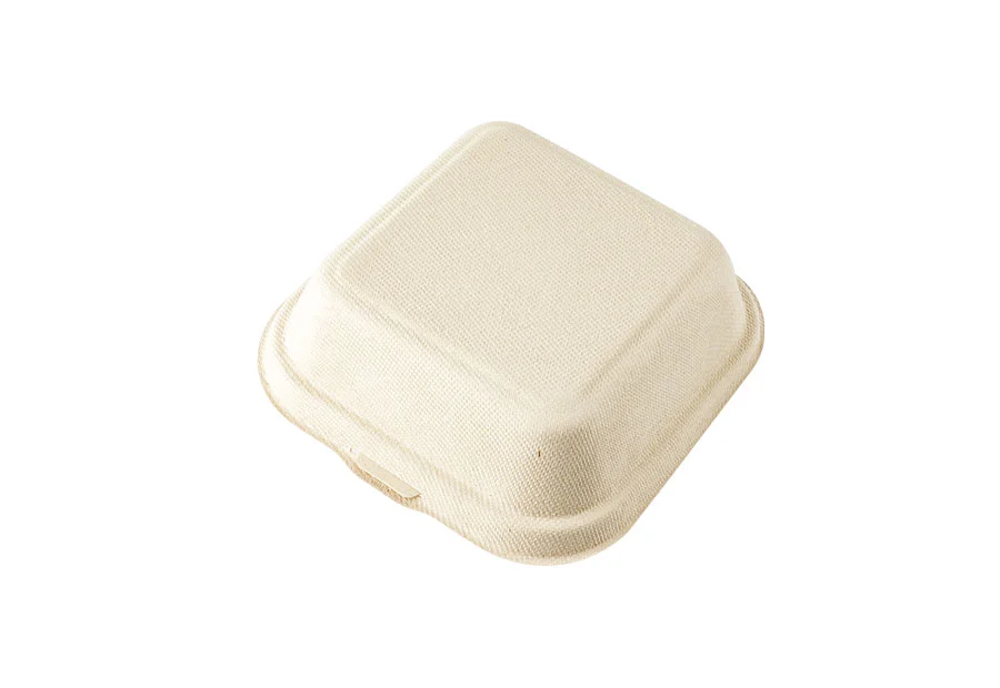 400ml Bagasse Pulp Clamshell Hamburger Box