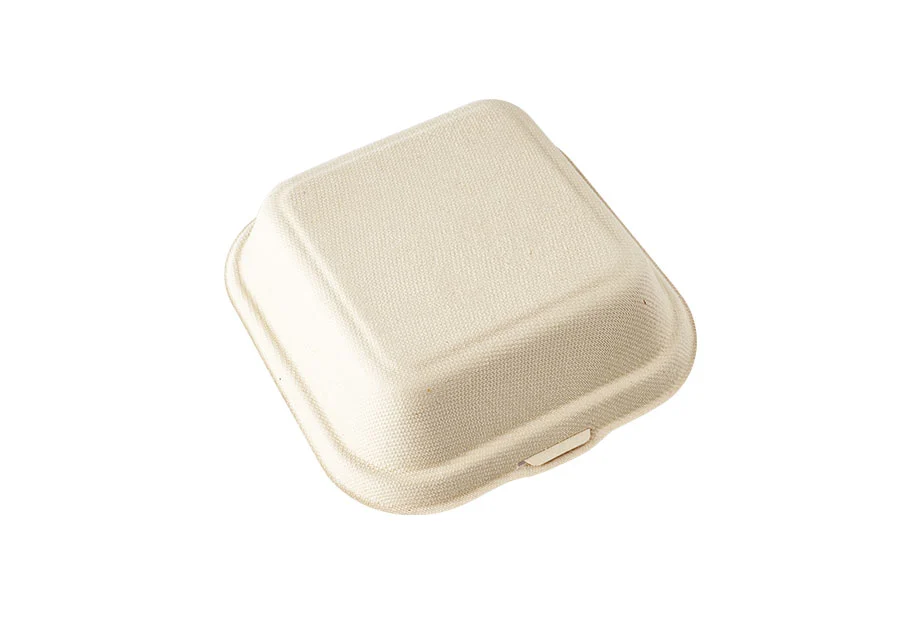 1000ml Bagasse Pulp Clamshell Hamburger Box