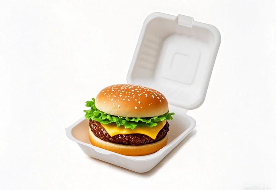 800ml Bagasse Pulp Clamshell Hamburger Box