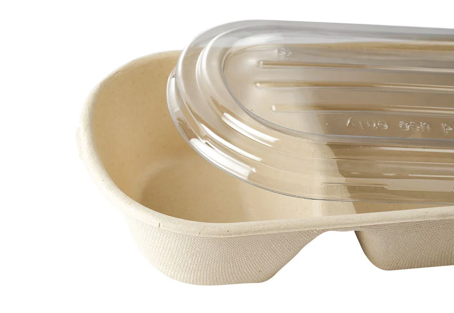 Two Compartments Of Food Containers With Different Capacities