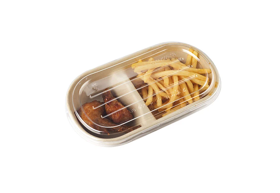 Two Compartments Of Food Containers With Different Capacities