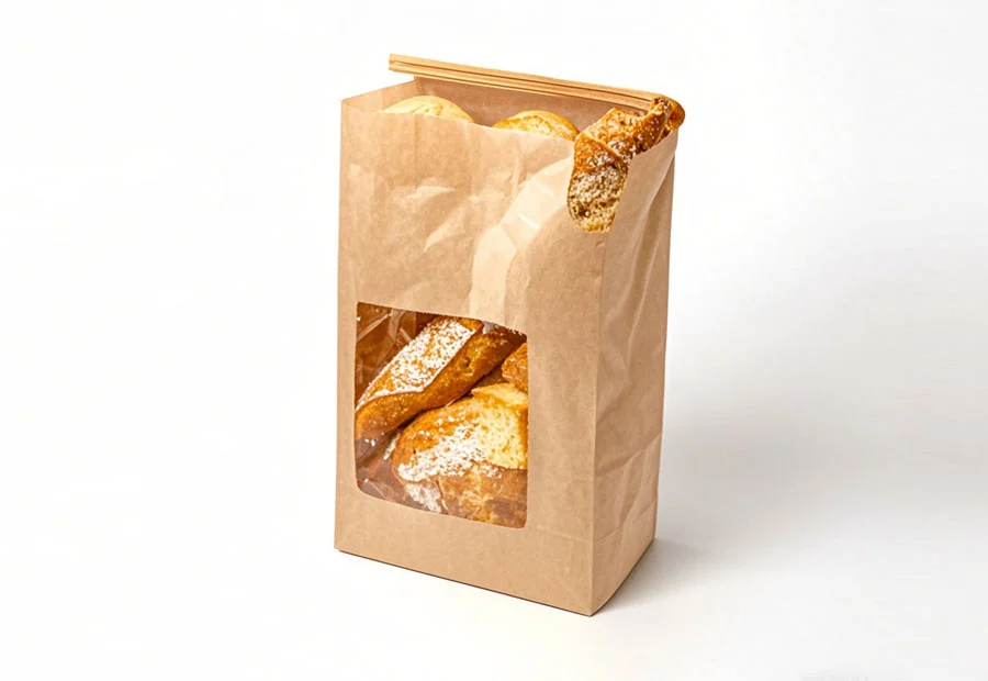 Biodegradable Custom Paper Bags with Clear Window Wholesale