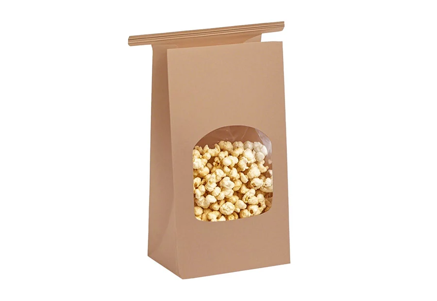 Biodegradable Custom Paper Bags with Clear Window Wholesale