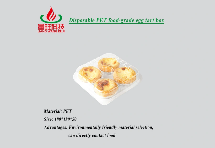 4 Compartments Egg Tart Transparent Plastic Box